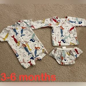Mermaid Print Baby Outfit Set